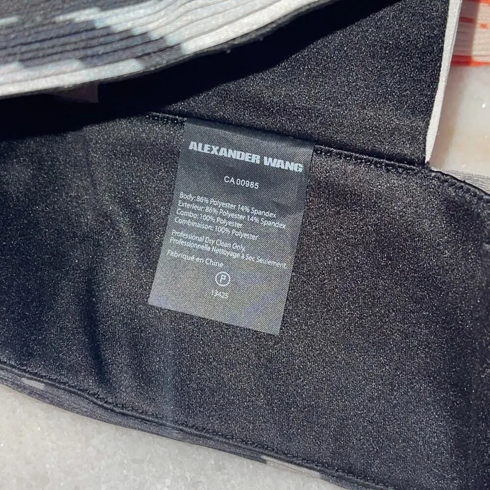 Alexander Wang Accordion Pleated Criss Cross Top in Pavement Woven - Image 14