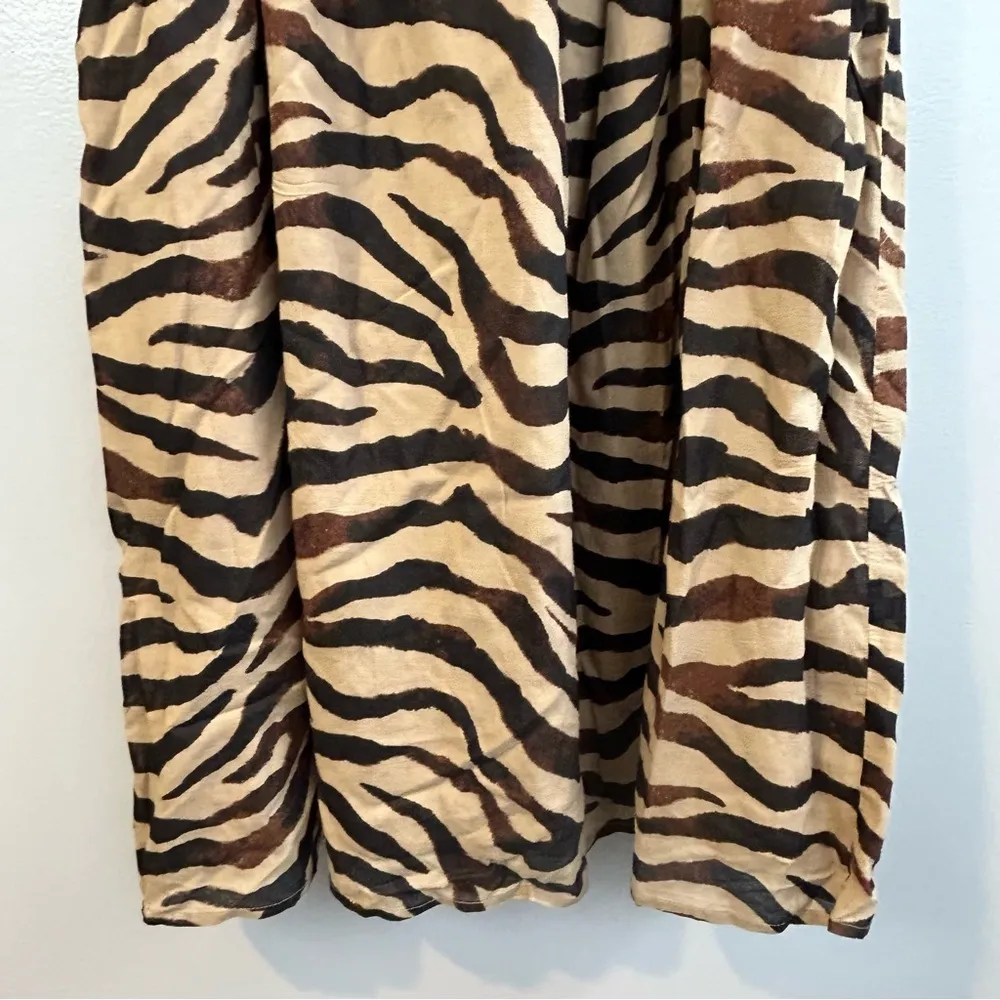 NWT J. Crew Zebra Stripe Smocked Waist Cotton Short Sleeve Midi Dress Size Small - Image 10