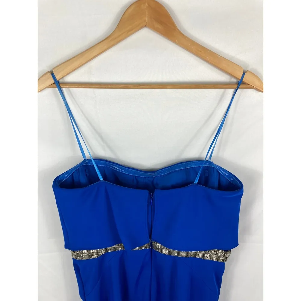 Aidan Mattox Blue Strapless Beaded Dress Size 10 - Image 6