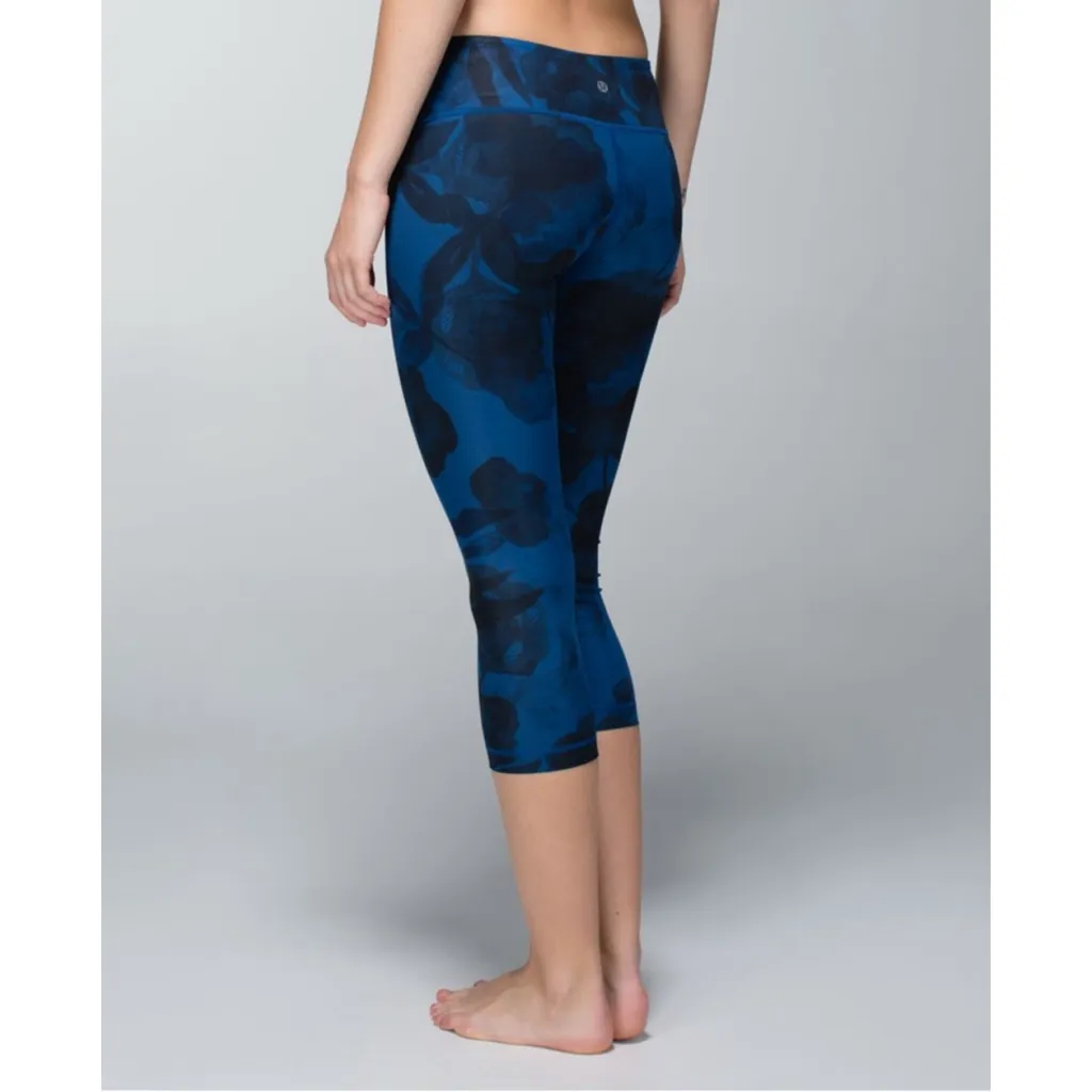 Lululemon Wunder Under Crop II leggings in the Jumbo Inky Floral Black Inkwell 4 - Image 2
