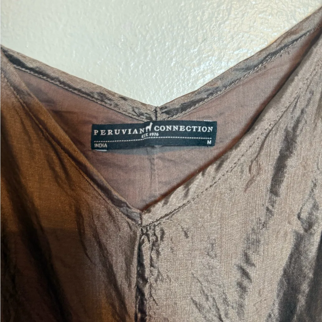 Peruvian Connection Margo 100% Silk Midi Dress - Image 3