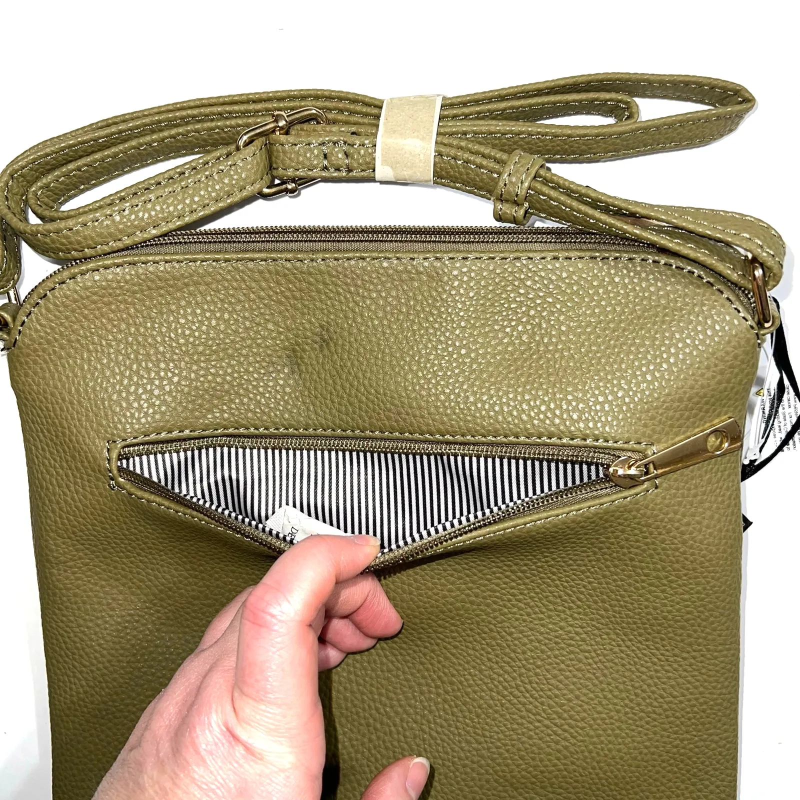 Deluxity Los Angeles Faux Leather Crossbody Purse Shoulder Bag Tassels Green - Image 6