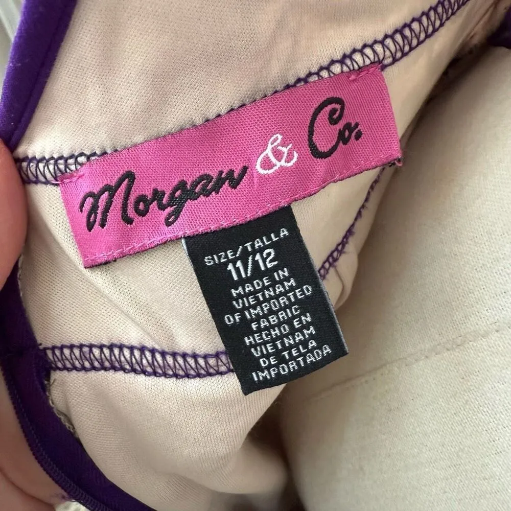 Morgan & Co. Keyhole High Low Purple Open Back Dress 11 12 M Size M - Image 10