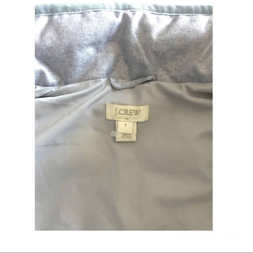 J. Crew Light Gray Quilted Puffer Down Vest Small - Image 3