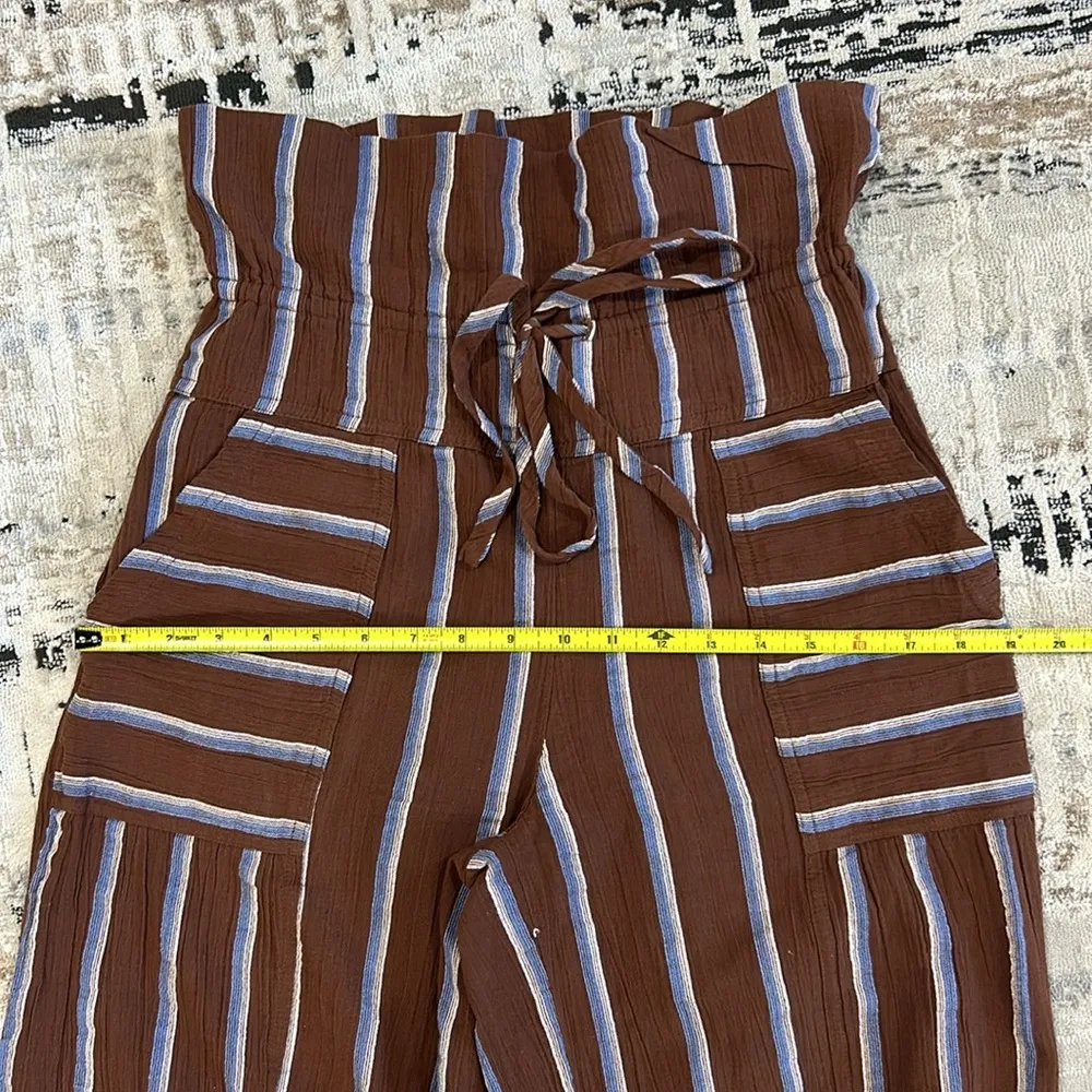 Free peoplele come to play striped wide leg cropped pants - Image 9