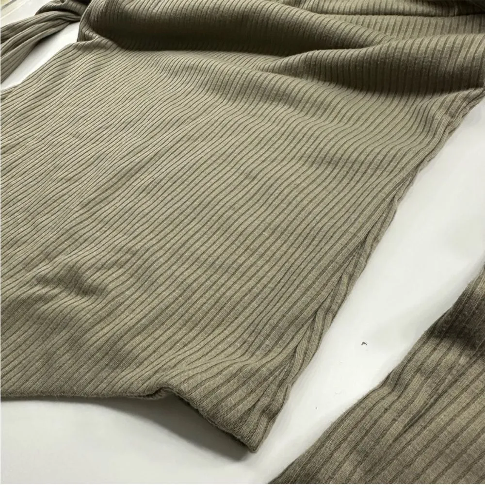 Afrm Ribbed Off Shoulder Bodysuit Size M Thong Long Sleeve Tan Size M - Image 5