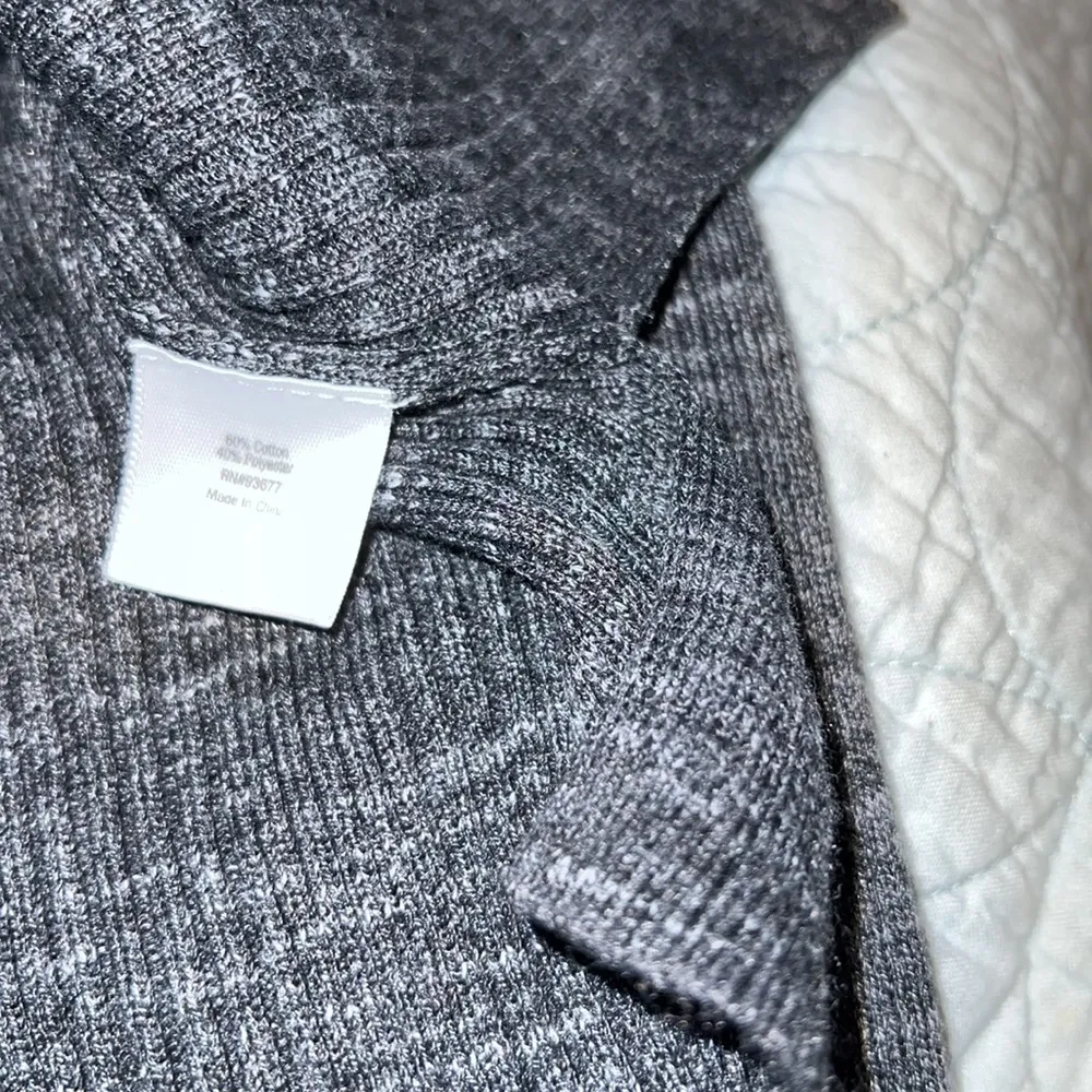 St Johns Bay petite medium heather charcoal long sleeve pullover ribbed shirt - Image 8