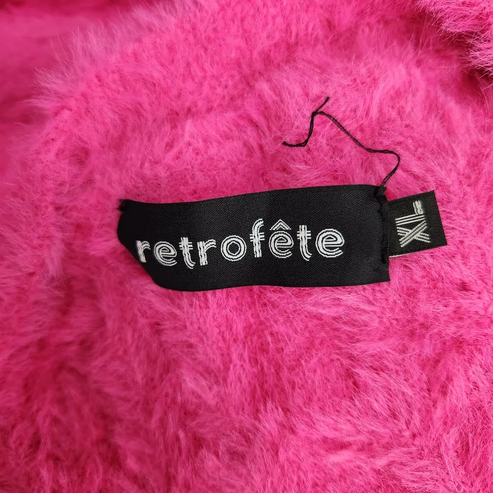 Retrofete Tala Fuzzy Mini Dress in Fuzzy Magenta Pink Size XL Sweater - Image 12