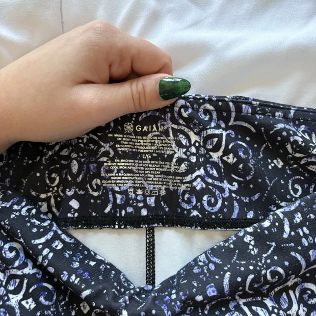 Gaiam Womens Size Large Leggings Blue Workout Training Yoga Gym Breathable - Image 5