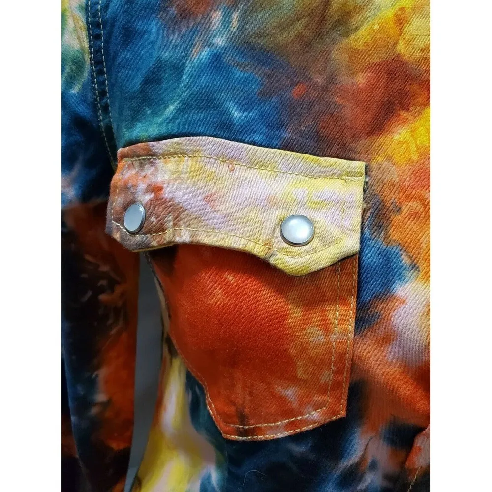 Monkey Ride Jeans Women's Multicolor Cotton Long Sleeve Collared Casual Jacket S - Image 5