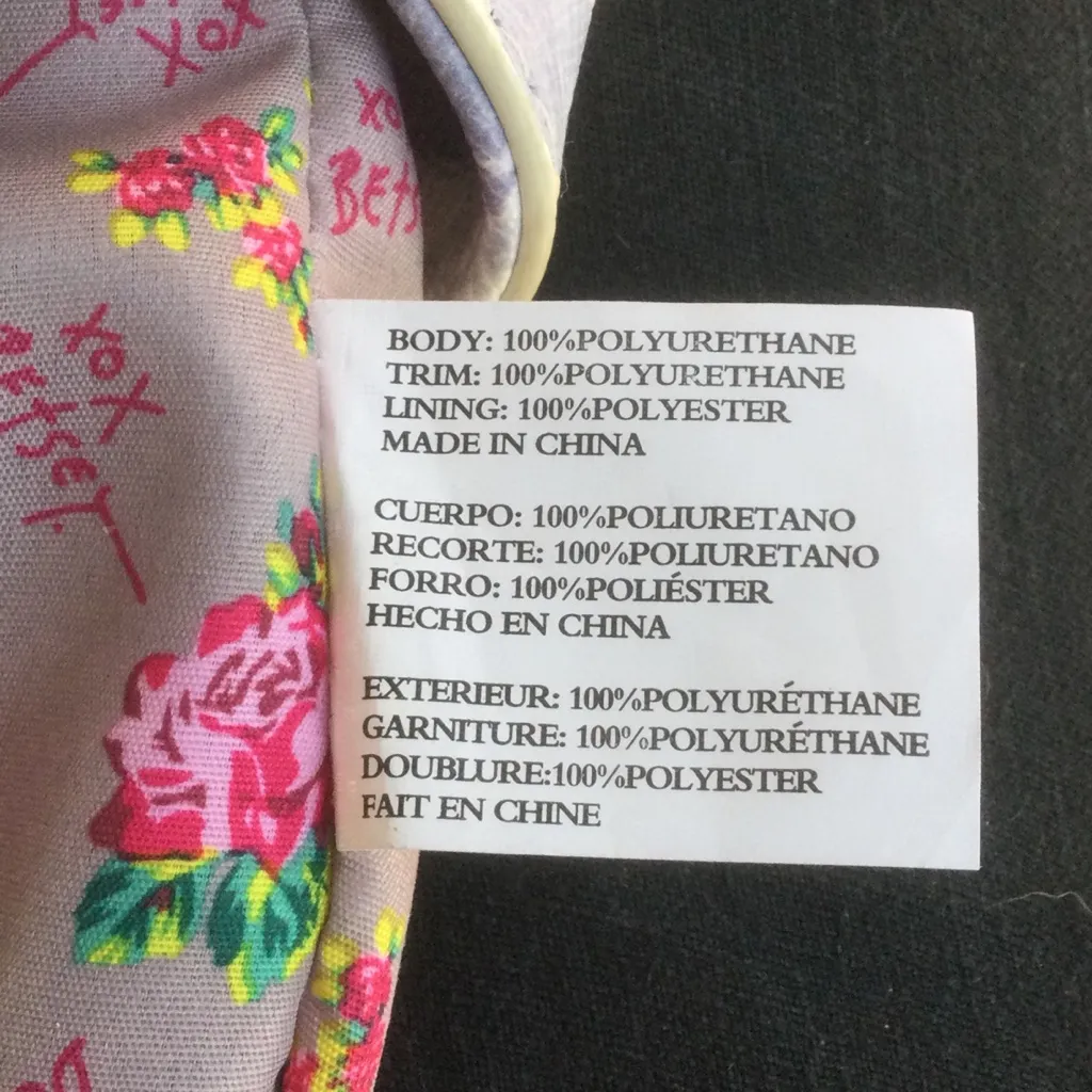 Betsey Johnson White and Purple Floral Shoulder or Crossbody Bag - Image 11