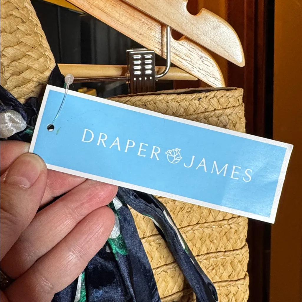 NWT Draper James Everyday Straw Tote Bag With Floral Scarf - Image 7