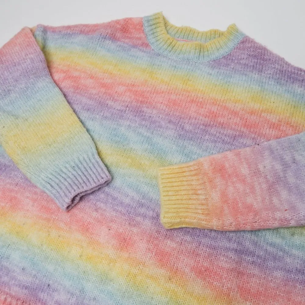 Main Strip Pastel Rainbow Cozy Knit Sweater - Image 4
