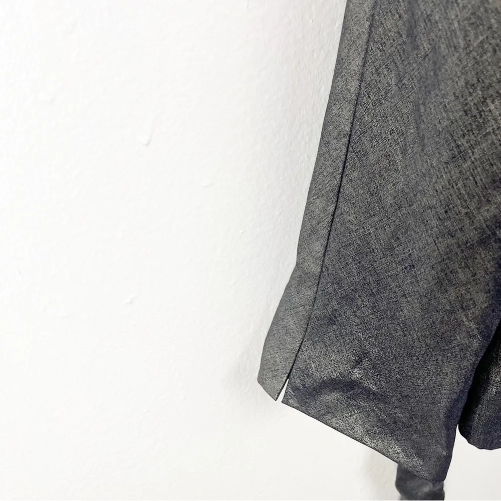 DANA BUCHMAN Metallic 100% Linen Silk Lining Belted Waist Blazer Jacket Size 14 - Image 10