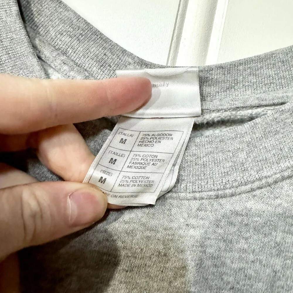 DISNEY STORE Sweater Women Size Medium Whinnie The Pooh Grey Cotton Graphic Crew - Image 3