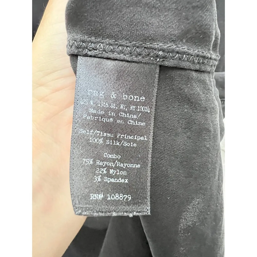 Rag & Bone Sleeveless Round Neck Contrasting Trim Tank Top Black Women's Size XS - Image 5