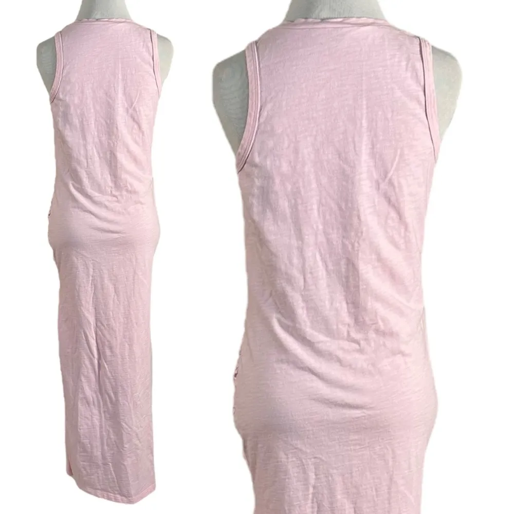 Revolve LNA Baby Pink Sleeveless T Shirt Maxi Dress With Tie Belt Small Summer - Image 4