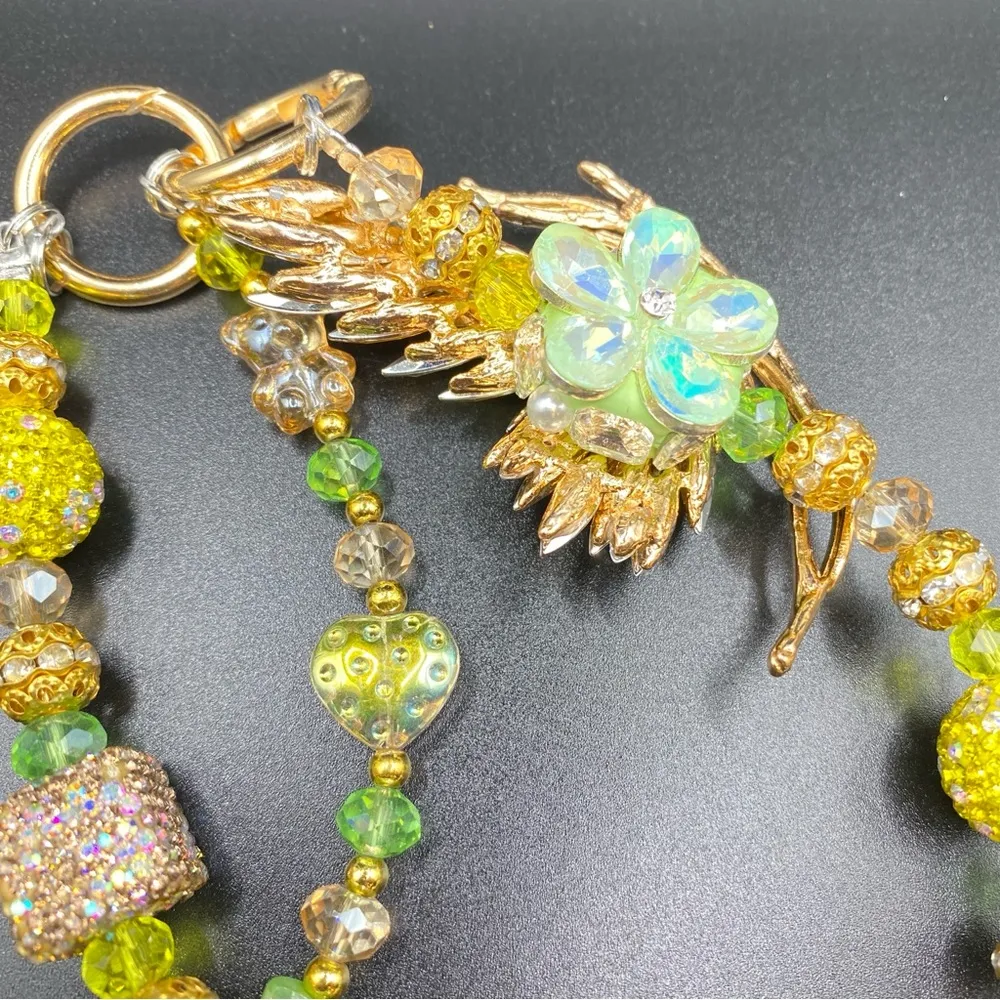 💚💛Luxury Bag Charm / Phone Chain /Keychain Colorful Rhinestone Crystal Butterfly - Image 10