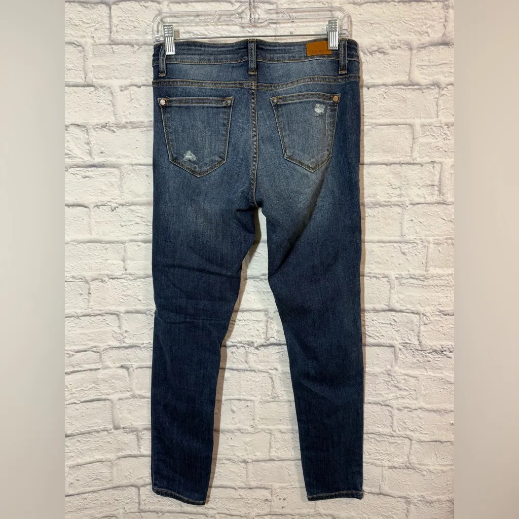 Judy Blue Distressed Skinny Fit Jeans with Red Details, sz 9 - Image 2