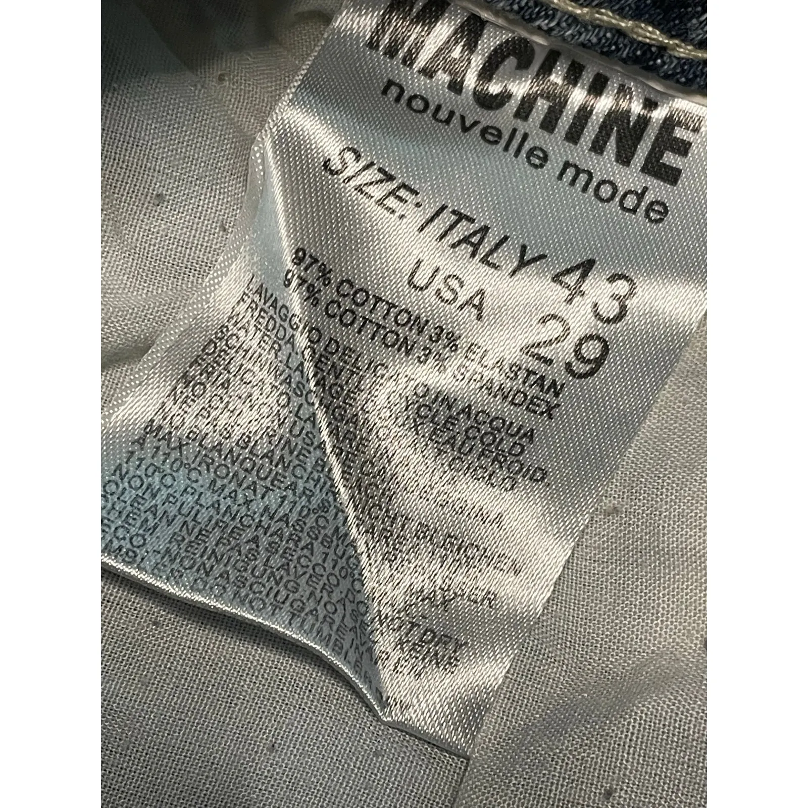 Machine Nouvelle Mode Y2K Bleached Denim Rhinestone Embellished Jeans size 29 - Image 5