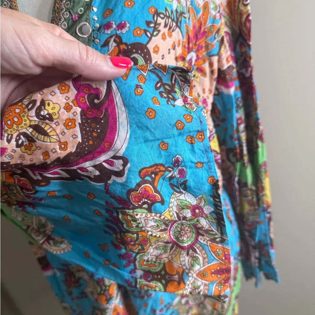 Saint Tropez West Multicolor Paisley Tunic size 1x - Image 6