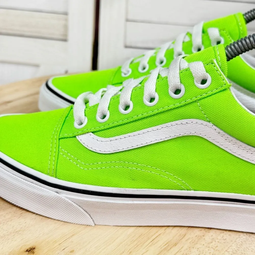 Vans Old Skool Neon Green Canvas Low Top Lace Up Sneakers 6 Men 7.5 Women Unisex - Image 7