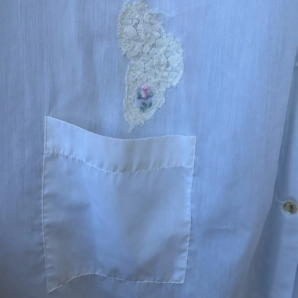 Vintage Sears Lace Babydoll Nightgown Romantic Minimalist Victorian |40/42 | L White Size L - Image 5