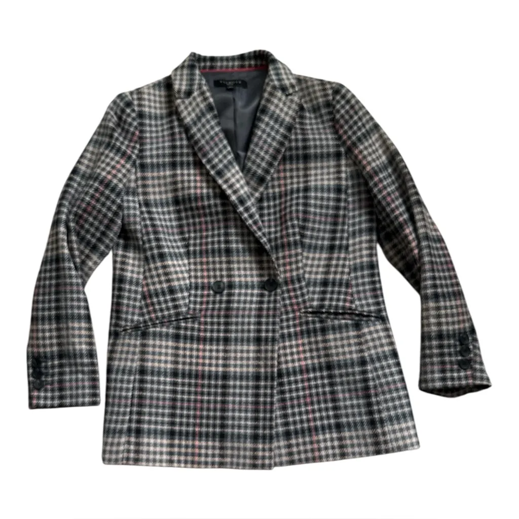 Talbots Double Breasted Bradwell Plaid Blazer Jacket | 6 Petite - Image 2