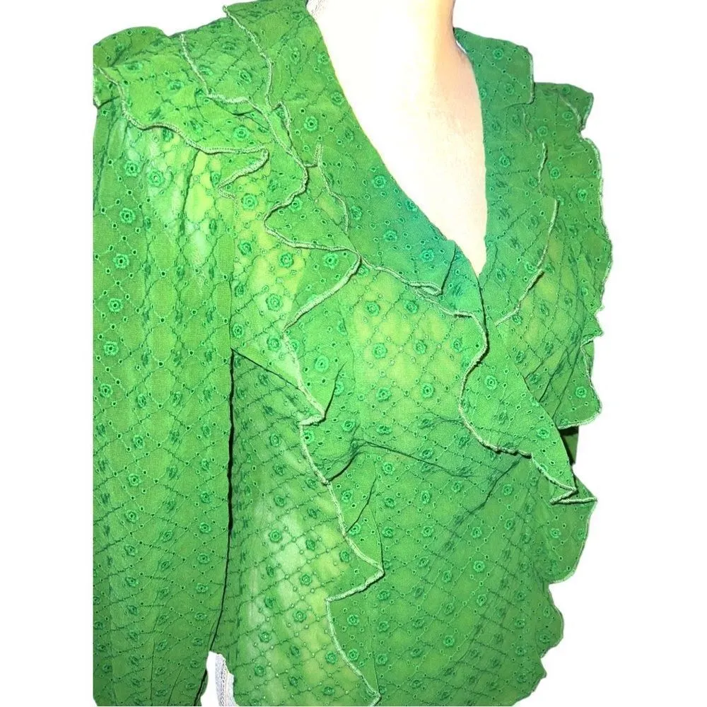 Maeve by Anthropologie! New beautiful eyelet lace green blouse! Gorgeous - Image 7