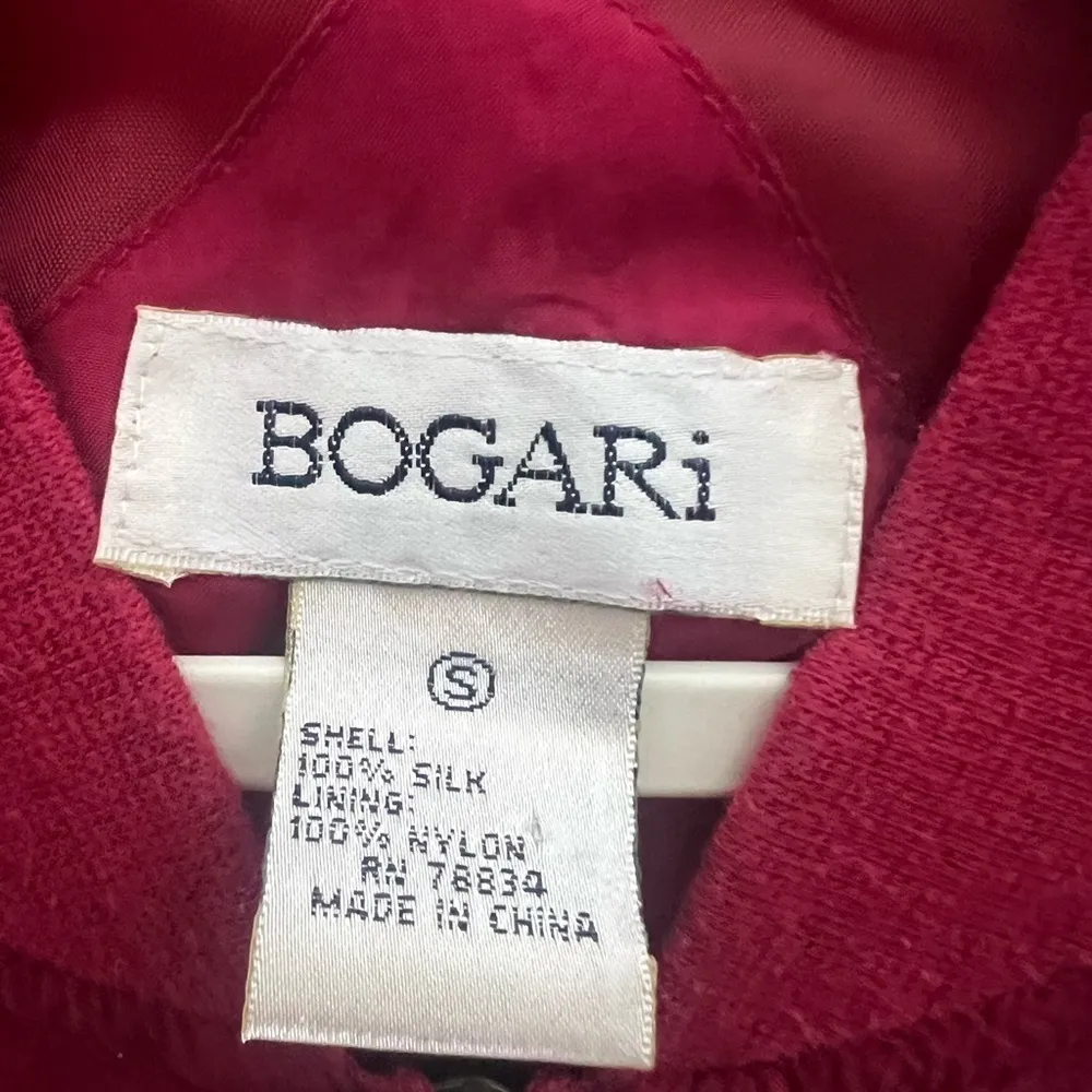 Bogari Jack Red Maroon Full Zip 100% Silk - Image 2