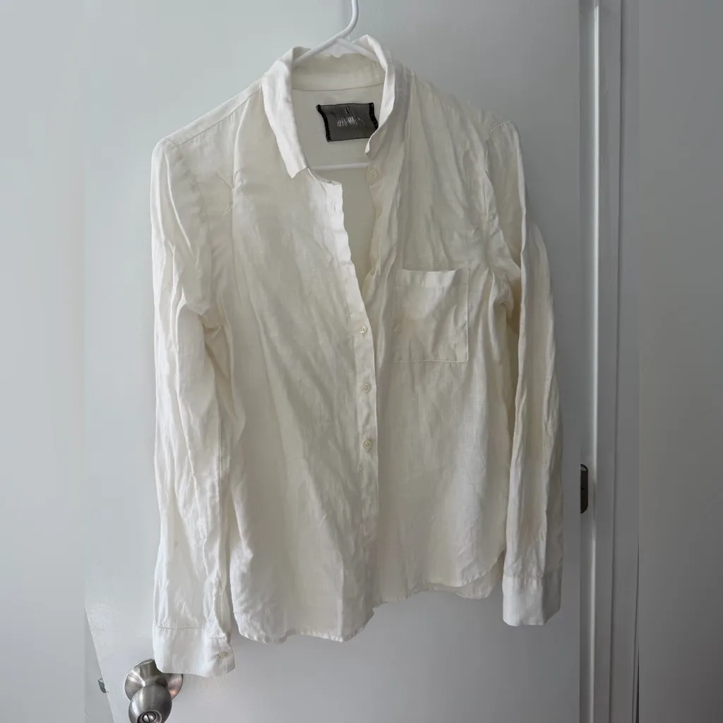 Reformation ivory linen shirt - Image 9