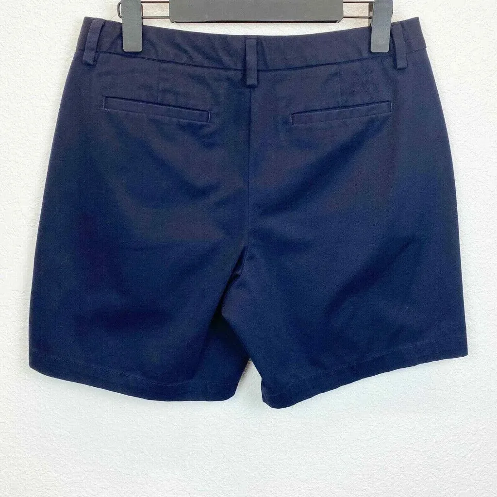 Lands End‎ Chino Shorts Womens 10 Navy Blue High Waist Grip Waist - Image 2