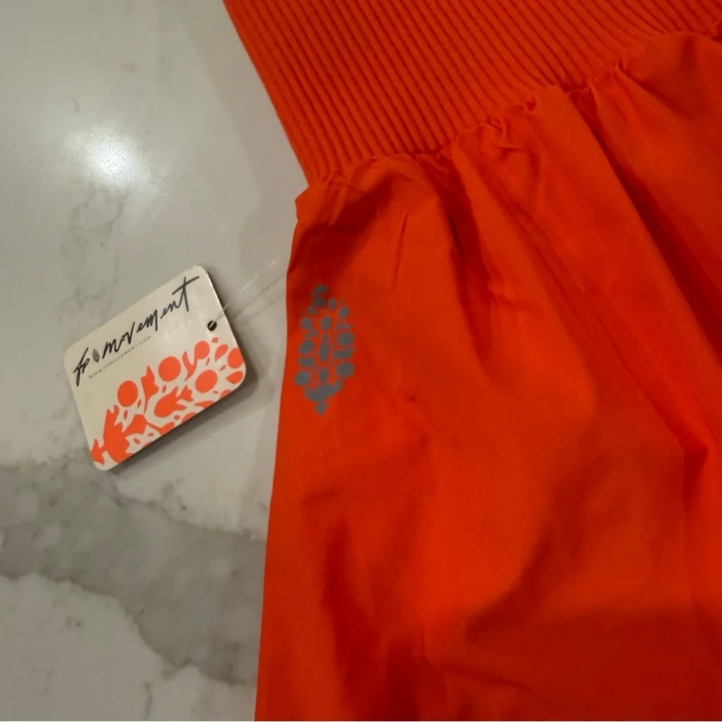 Free People Movement NWT Carpe Diem High Waisted Shorts Women’s Large Scarlet Orange - Image 8