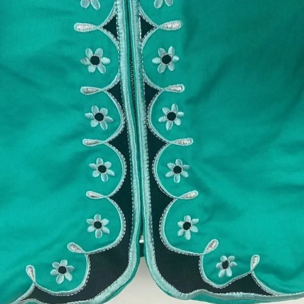 Bob Mackie Jacket 2X Vintage Cutout Embroidery Evening Green Dollywood Plus Size - Image 8