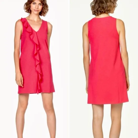 LILLA P Fiesta Ruffle Front Shift Dress in Pink NWT Womens Sz XS🧡 - Image 2