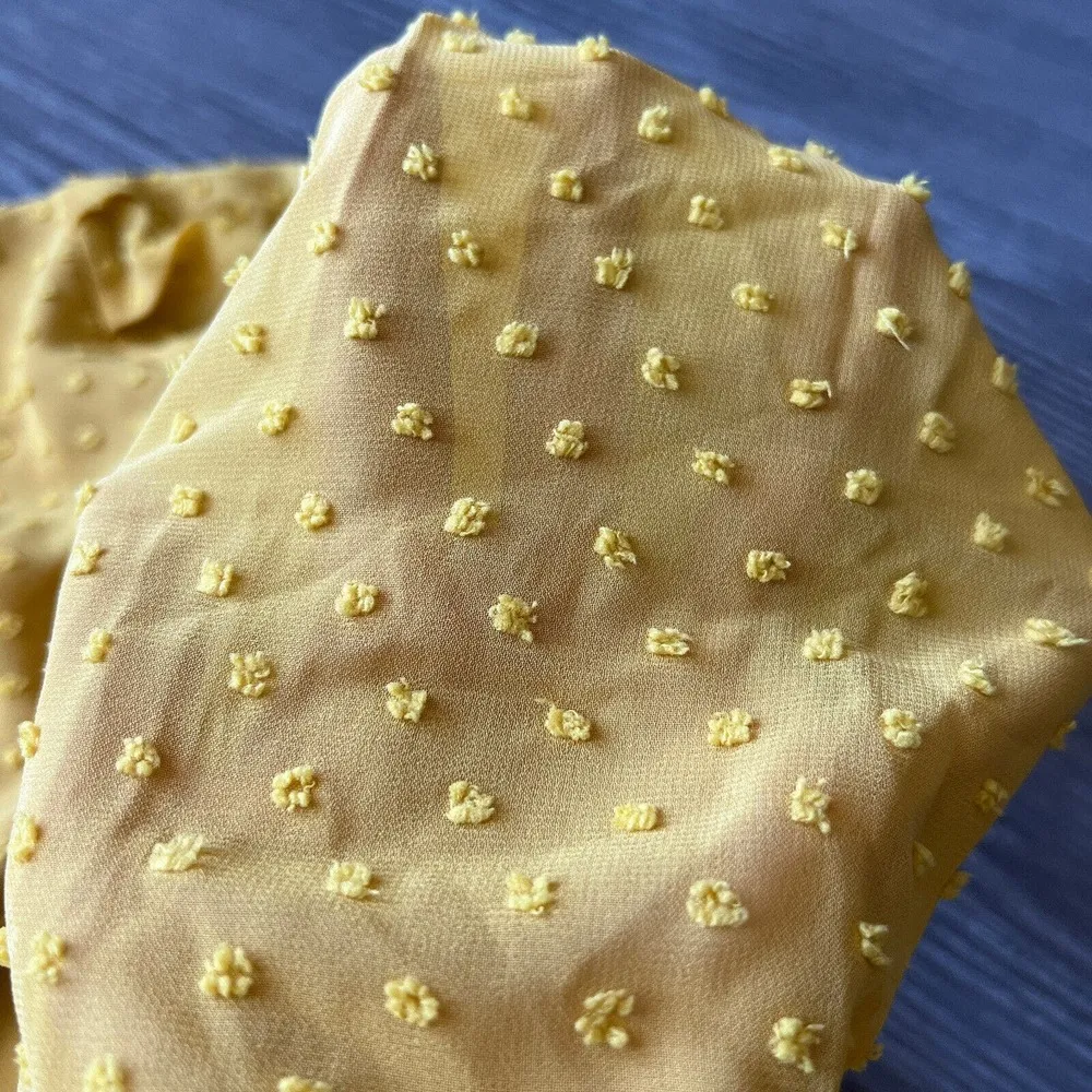 Dress Small Ruffle Mini Swiss Dot Mustard Yellow - Image 12