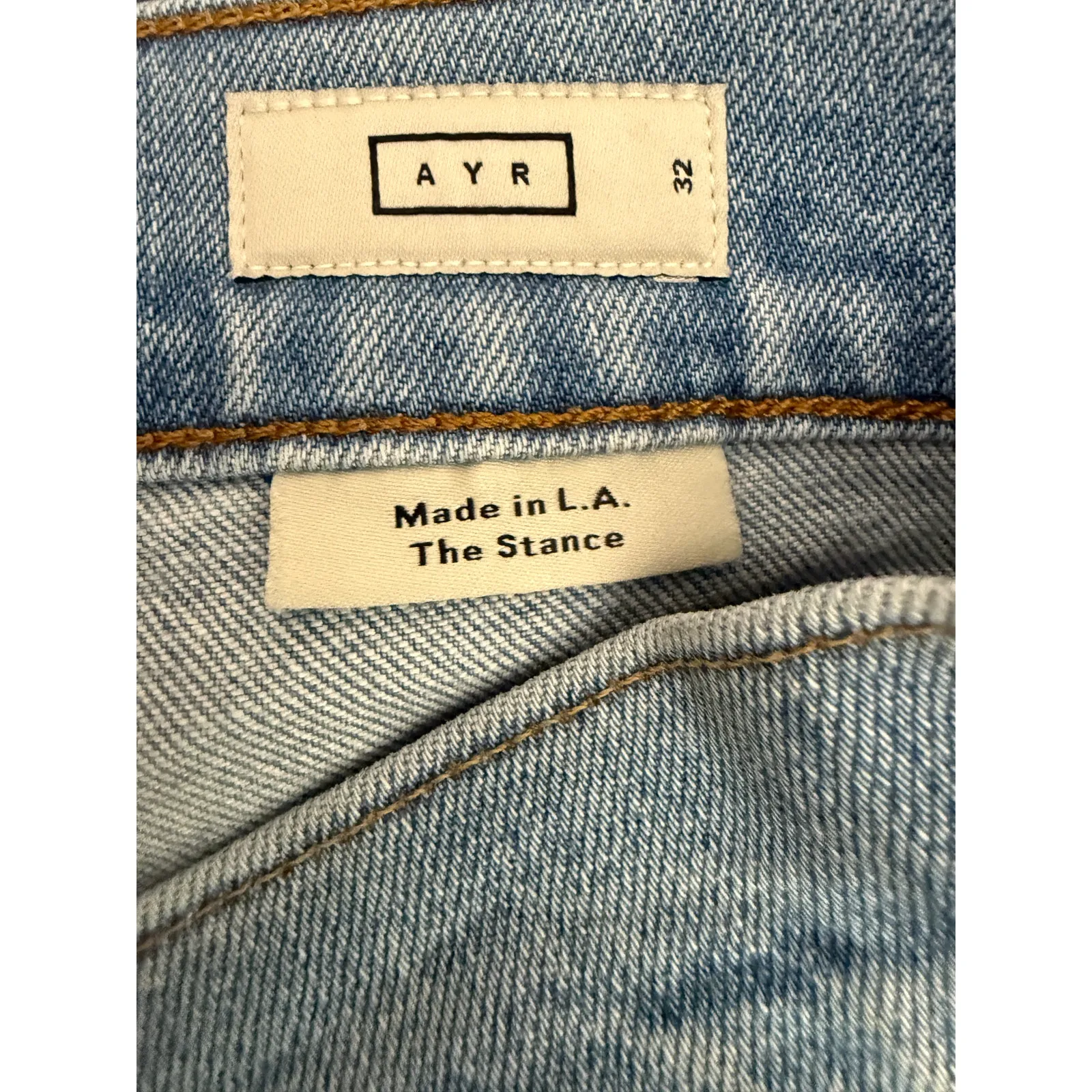 AYR The Stance Straight Leg Hi Rise Stretch Cropped Jean 32 Blue Loose Control - Image 7