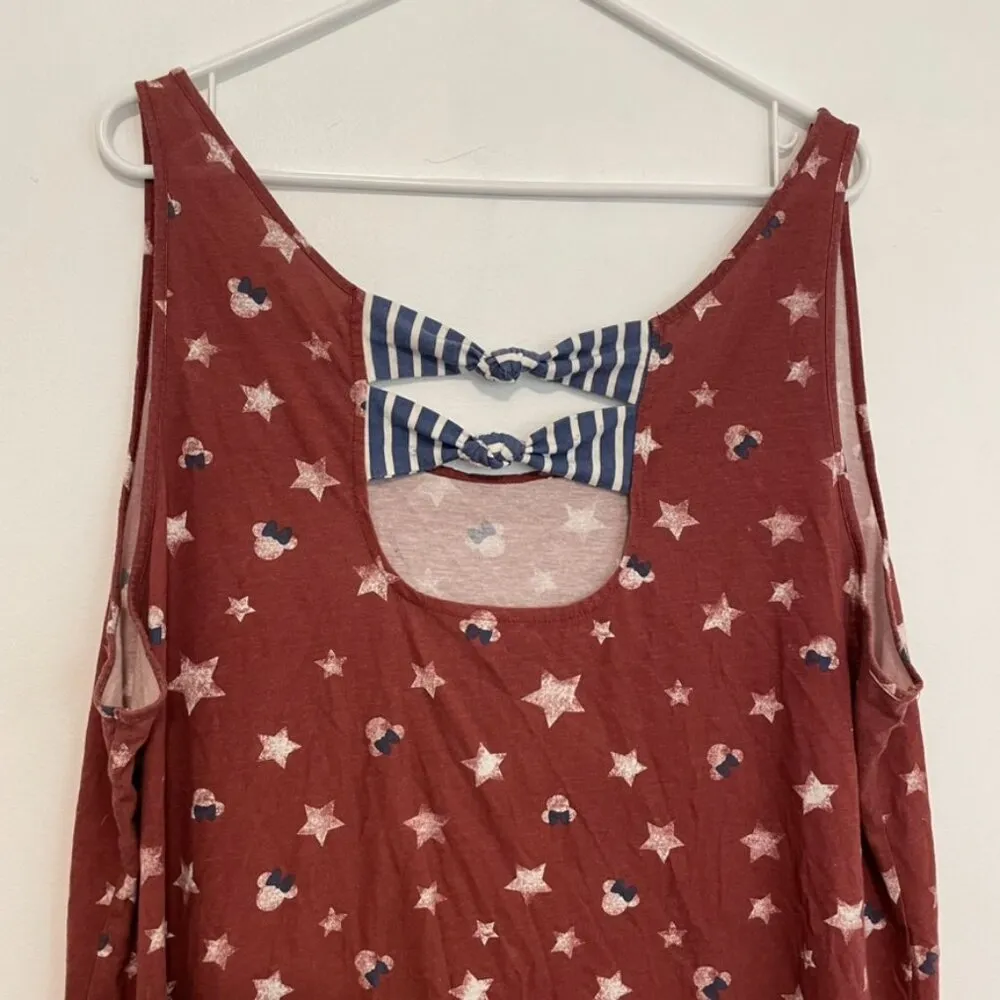 DISNEY PARKS Minnie Mouse Icon Americana Tank Top Red White Blue Stars Patriotic - Image 12