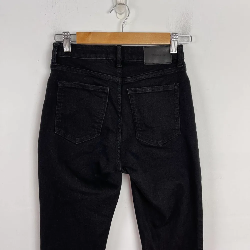 Everlane The Curvy High Rise Crop Skinny Jeans Black Dark Denim Stretch Size 27 - Image 10