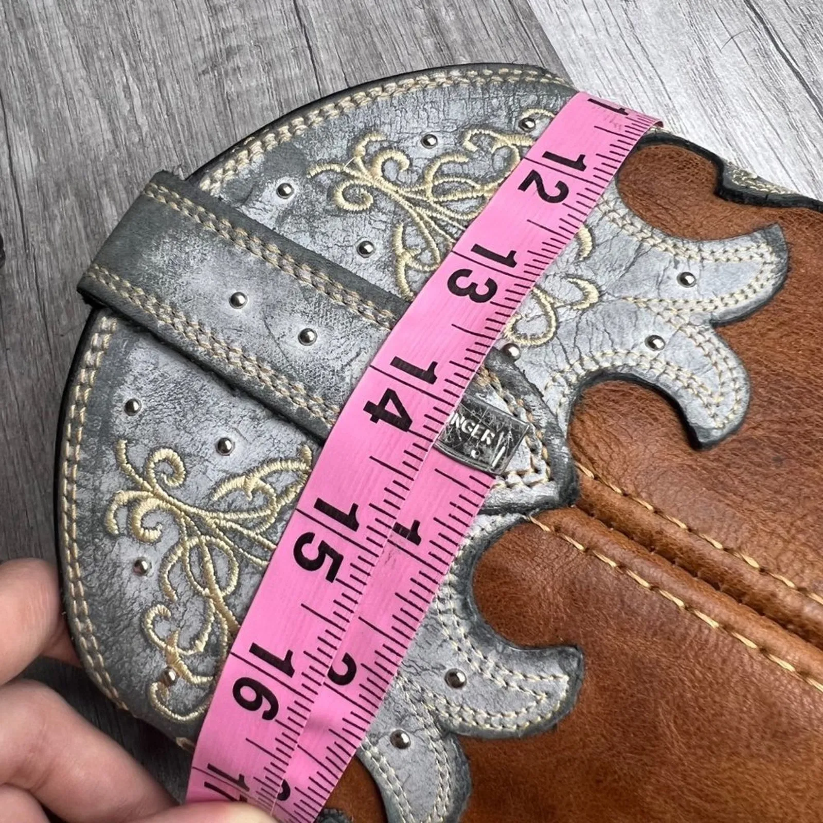 ROCKIN Country Womens Cowgirl Cowboy Western Boots Brown Distressed Leather SZ 5 - Image 8