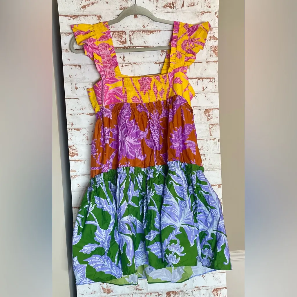 NWT FARM Rio Colorful Tropical Mini Dress - Image 2