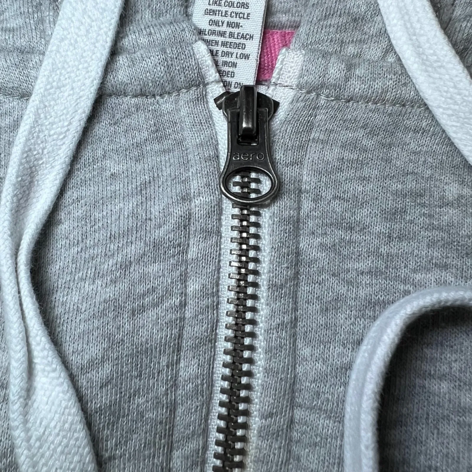 Aeropostale Sleeveless Zip Up Hoodie Womens XL Grey Sweatshirt California Casual - Image 13