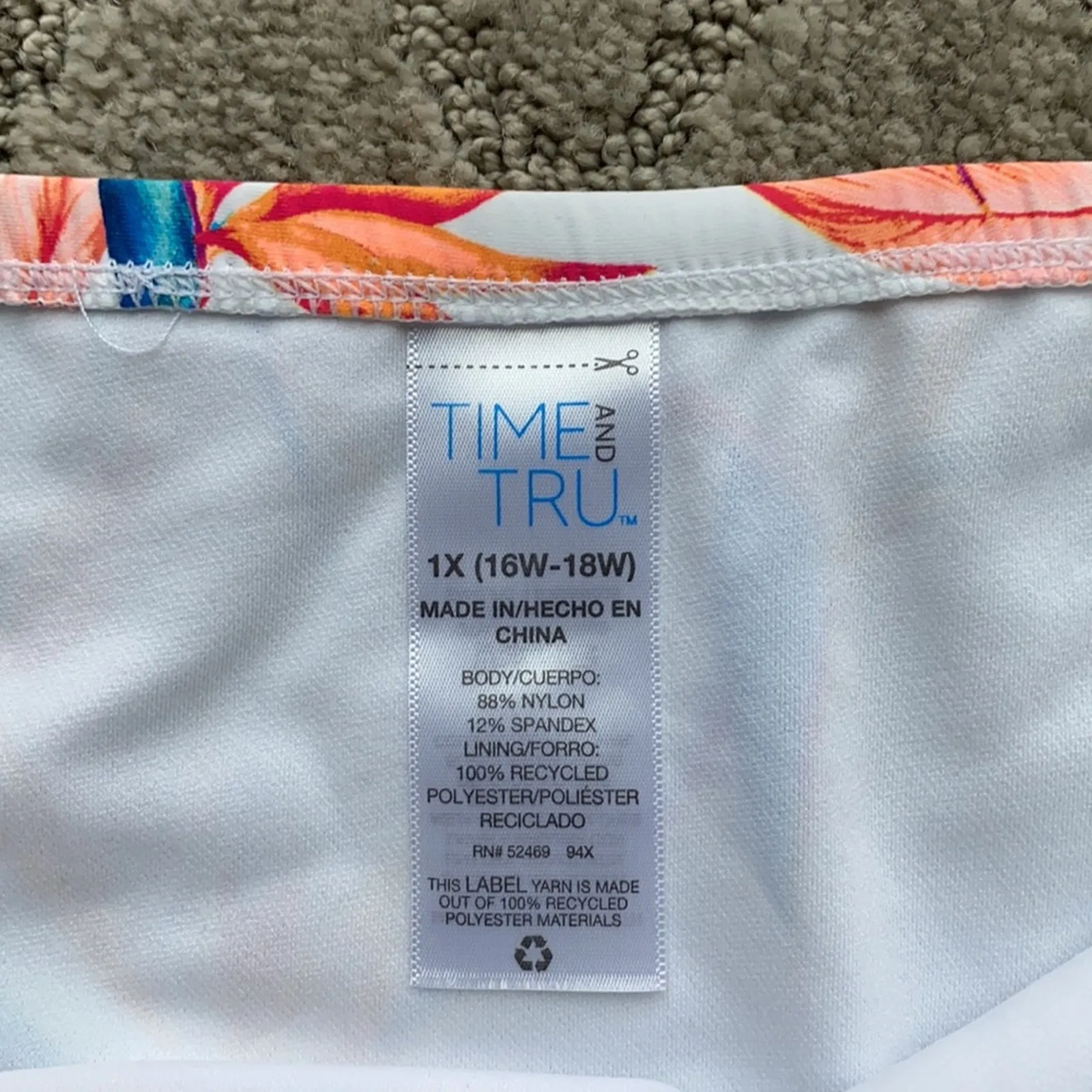 Time and tru high waisted swim bottom summer lake beach sunbathing size 1X 16 - Image 3
