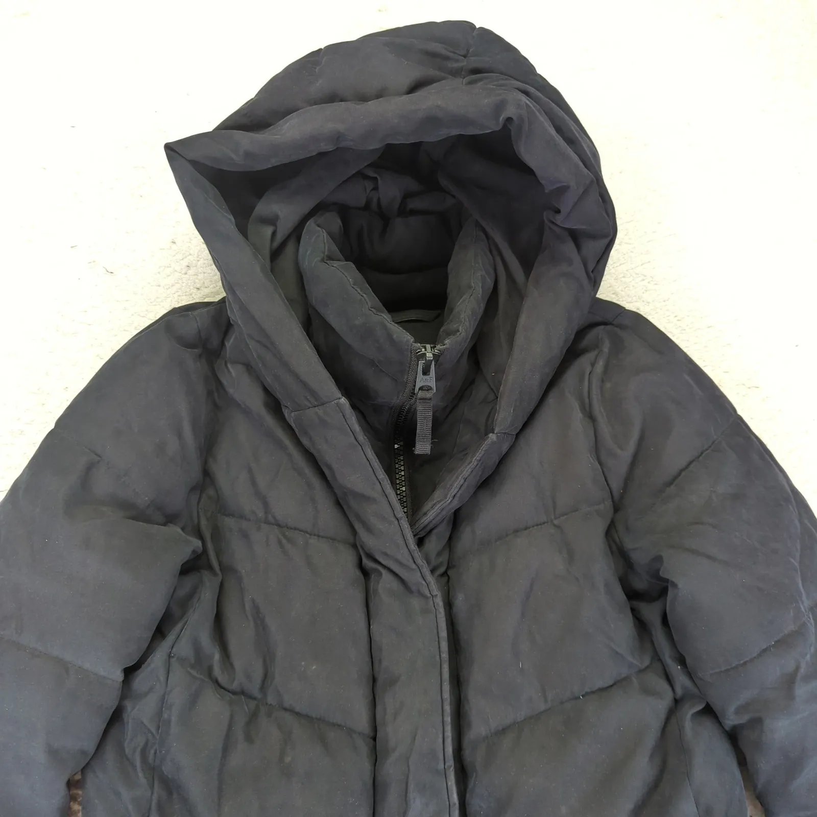 Abercrombie Fitch Ultra Black Puffer Jacket Hooded Wind Water Resistant Small‎ - Image 9