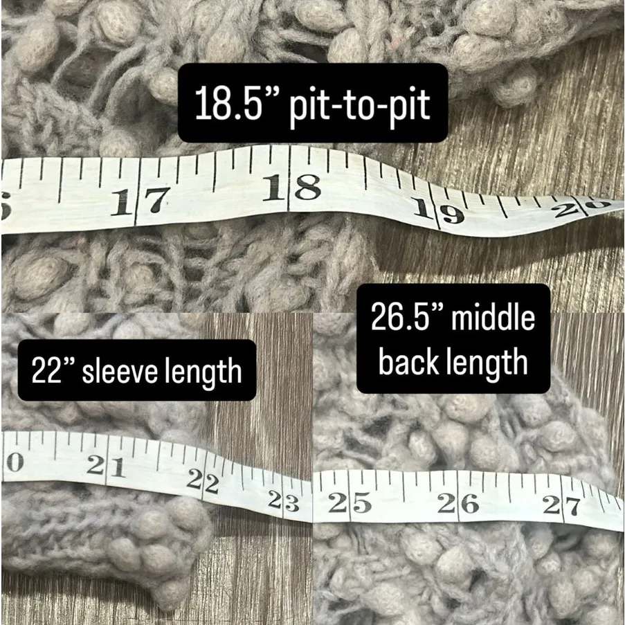 Bird by Juicy Couture Lavender 2010 Popcorn Knit Wool Tunic Sweater Fairy Boho M - Image 9