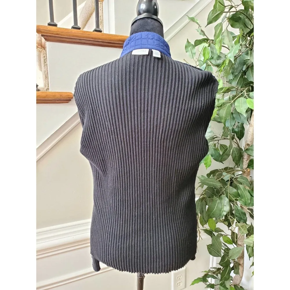 Zenergy By Chicos Women's Black Blue Cotton Long Sleeve Full Zip Front Jacket 1M - Image 7