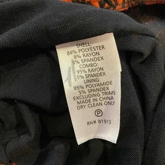 Plenty by Tracy‎ Reese Glam Goth Dress Womens 2 Jacquard Knit Halloween Spooky Orange - Image 11