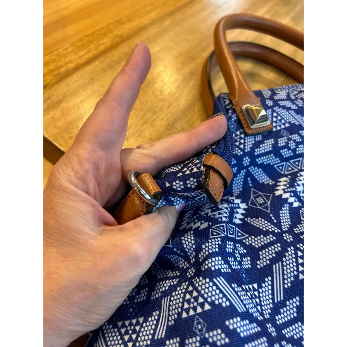 Patterned Handbag with Leather Accents by Rebecca Minkoff - Image 4