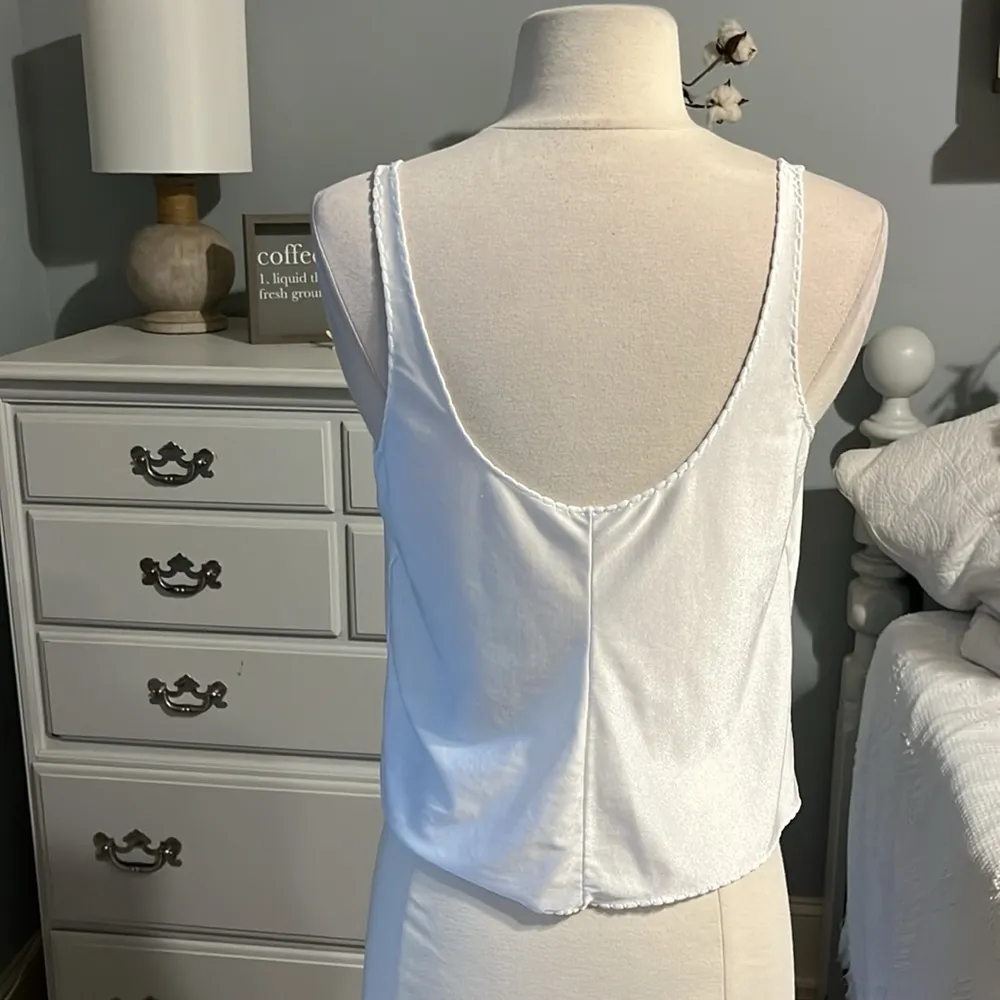 Gilligan & O Malley Romantic Nylon Camisole Off White Cami - Image 4