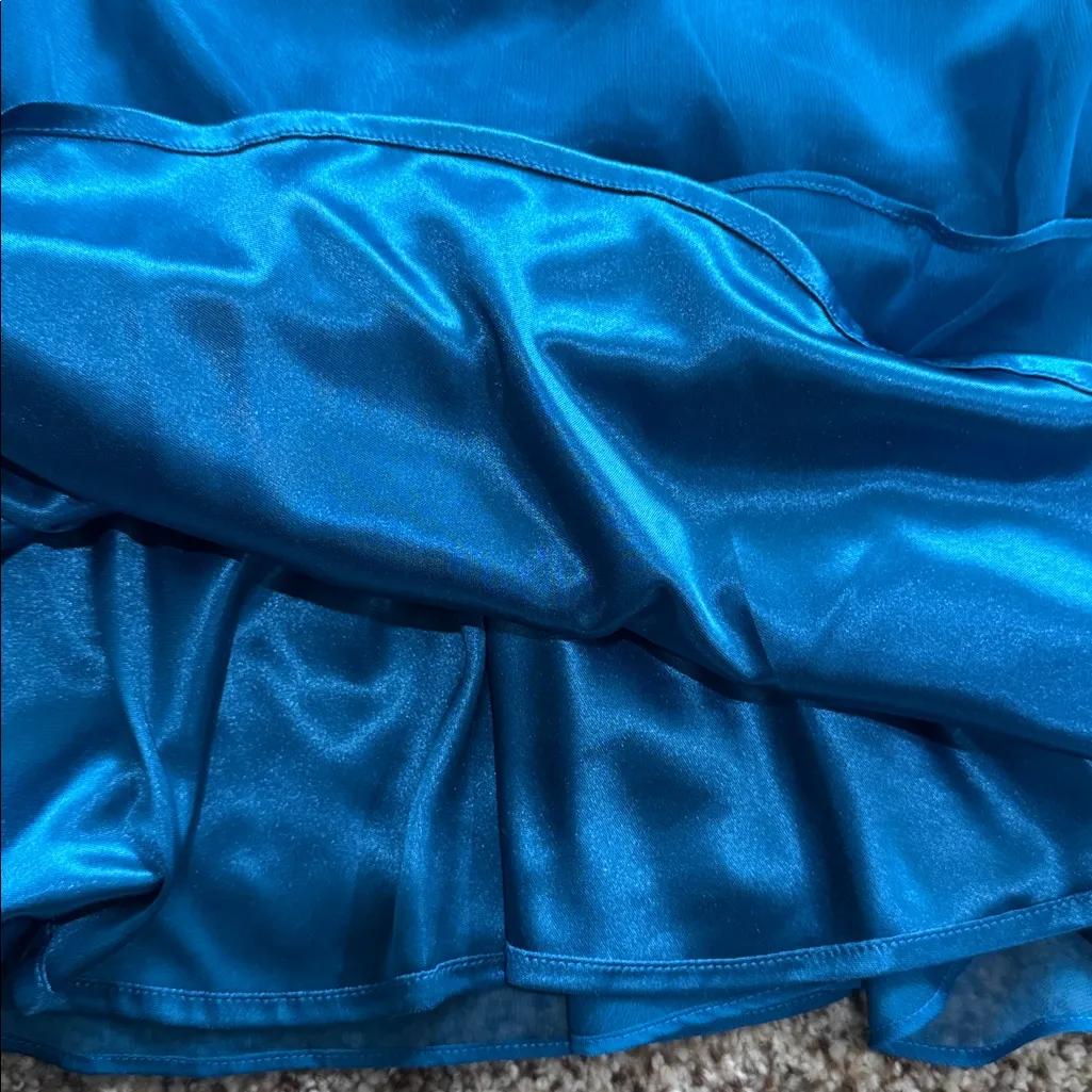 J R NITES by Carollyn royal Blue blouse with Embellished jewelled Neckline Size 6 - Image 7